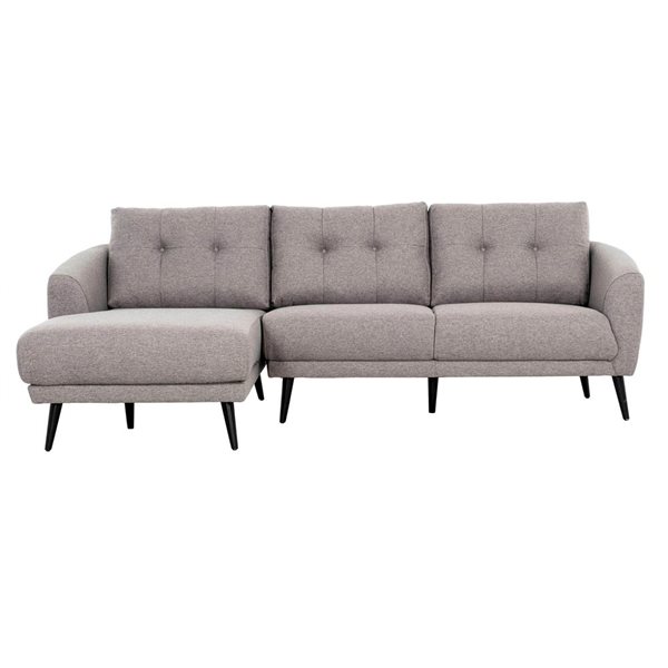 True Contemporary Elizabeth 96-in Nia Gray Tufted Sectional Sofa