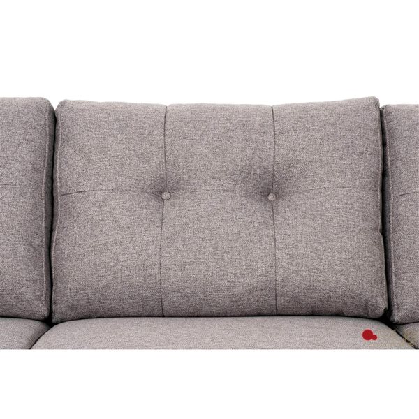 True Contemporary Elizabeth 96-in Nia Gray Tufted Sectional Sofa