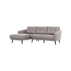 True Contemporary Elizabeth 96-in Nia Gray Tufted Sectional Sofa