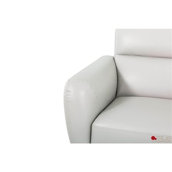 Chaise de salon en simili-cuir capitonné William par True Contemporary 36 po grise