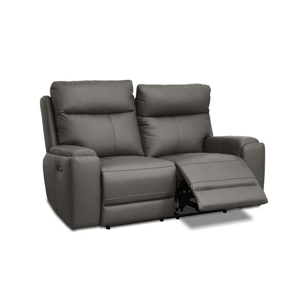 Levoluxe Arlo 64.2-in Ryder Charcoal Power Reclining Loveseat w/ Power Headres