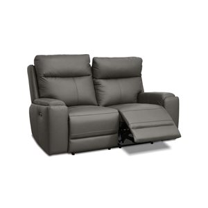 Levoluxe Arlo 64.2-in Ryder Charcoal Power Reclining Loveseat w/ Power Headres