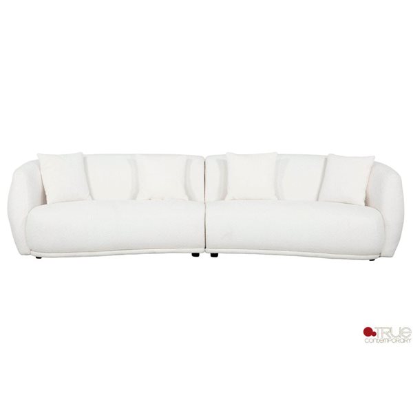 True Contemporary Archibald Wolly Ivory Curved Sectional Sofa