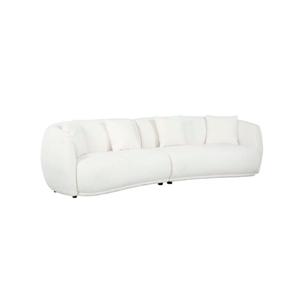 True Contemporary Archibald Wolly Ivory Curved Sectional Sofa