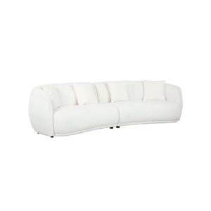 True Contemporary Archibald Wolly Ivory Curved Sectional Sofa