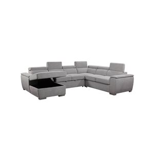 Grand canapé-lit modulaire Urban Cali Bel Air gris avec rangement