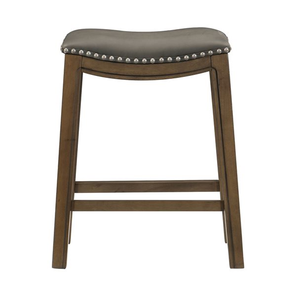 HomeTrend Ordway Grey Faux Leather Counter Height Curved Upholstered Stool - 1/Pk