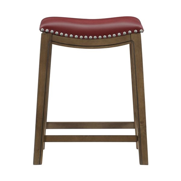 HomeTrend Ordway Red Faux Leather Bar Height Curved Upholstered Stool   332023325 MainImage 001 L 