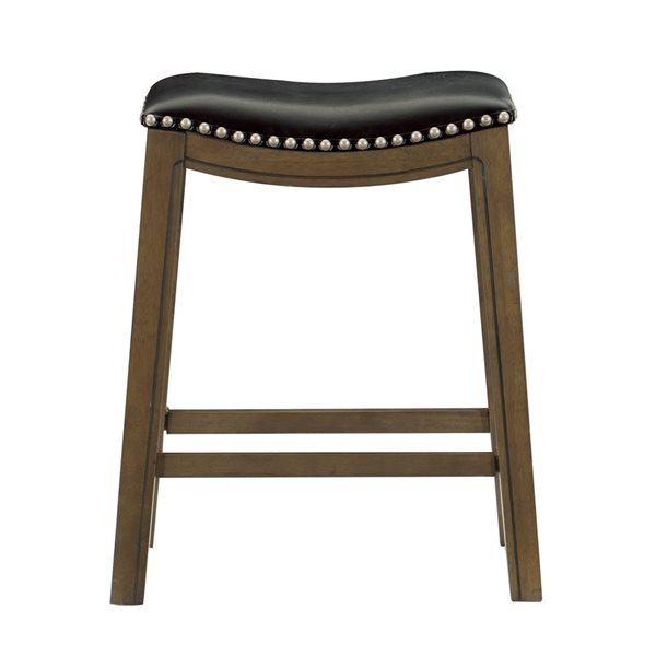 HomeTrend Ordway Black Faux Leather Counter Height Curved Upholstered Stool - 1/Pk