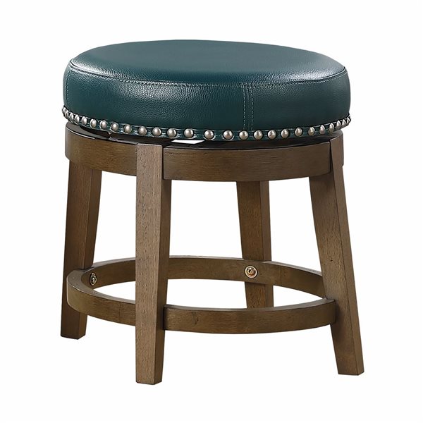 HomeTrend Westby 20 In H Green Faux Leather Round Upholstered Swivel