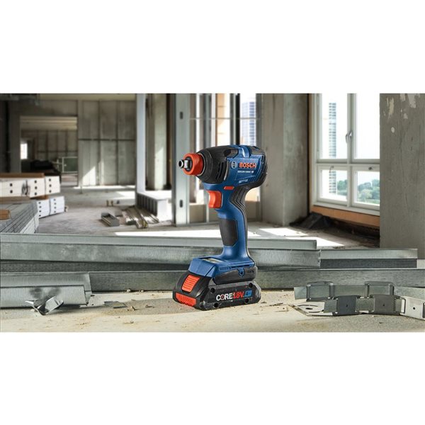 Bosch 18V Tool Combo with 1/4-in Drill Chuck Impact Driver/Wrench and 1/2-in Hammer Drill/Driver and 2 Batteries