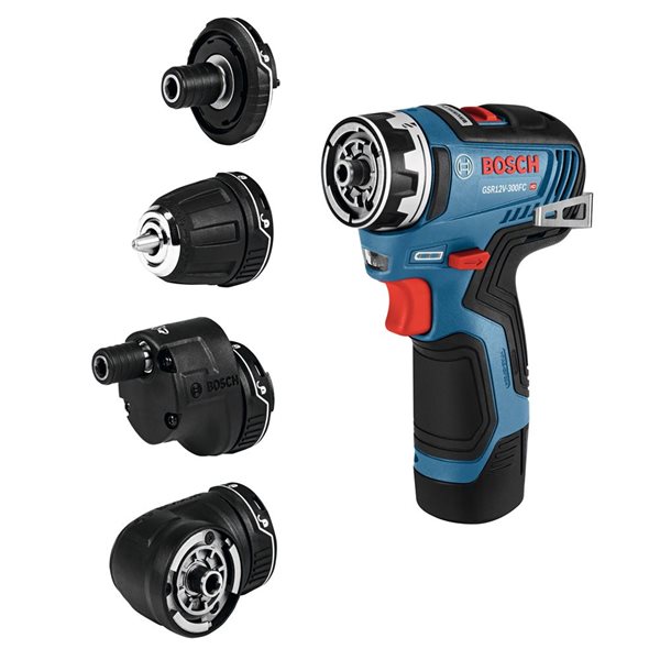 Bosch Chameleon 12V Max Drill/Driver with 5-In-1 Flexiclick System and (2) 2.0 Ah Batteries