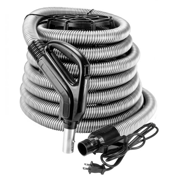 VPC 30-ft Silver Central Vacuum High-Voltage Electric Hose - Standard Inlets