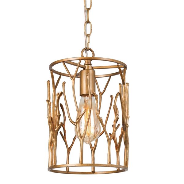 LNC Unique Antique Brass Modern/Contemporary Drum LED Mini Pendant Light