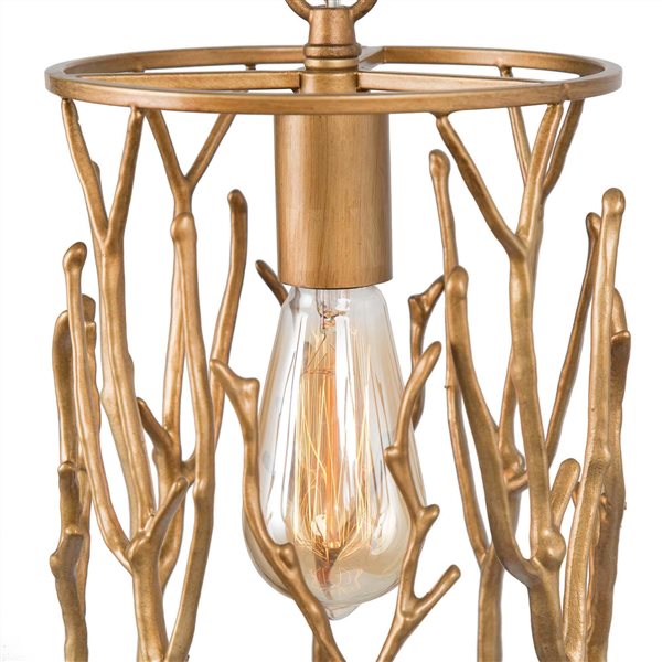 LNC Unique Antique Brass Modern/Contemporary Drum LED Mini Pendant Light