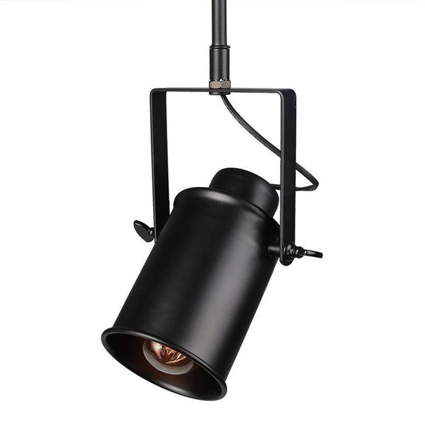 LNC Lyra 3-Light Black and Brown Wood Track Lighting