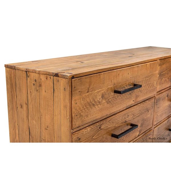 Rustic Classics Cypress Reclaimed Wood 6 Drawer Dresser in Spice