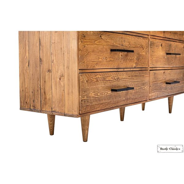 Rustic Classics Cypress Reclaimed Wood 6 Drawer Dresser in Spice