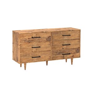 Rustic Classics Cypress Reclaimed Wood 6 Drawer Dresser in Spice