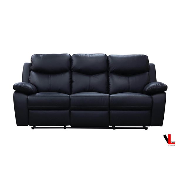 Levoluxe Aveon 83-in Pillow Top Arm Reclining Sofa in Leather Match