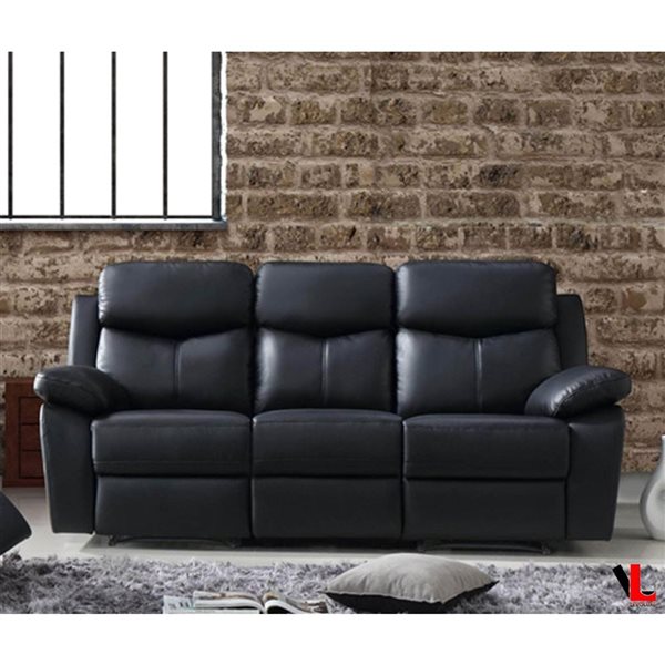 Levoluxe Aveon 83-in Pillow Top Arm Reclining Sofa in Leather Match