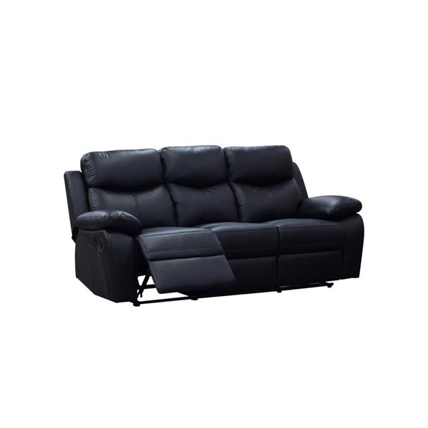 Levoluxe Aveon 83-in Pillow Top Arm Reclining Sofa in Leather Match