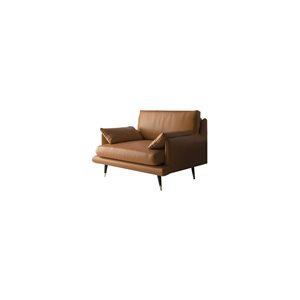 Urban Cali Marin 41.34-in Faux Leather Round Arm Chair in Burnt Orange