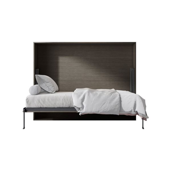 True Contemporary Heidi II Brown Horizontal Murphy Wall Pull Down Twin Size Bed