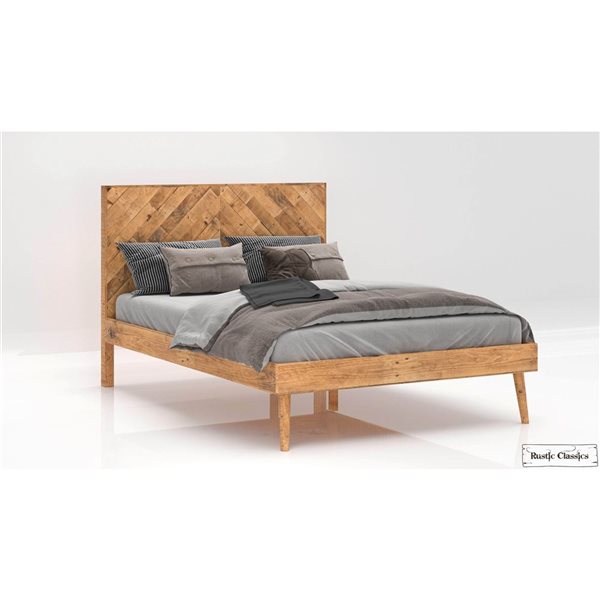 Rustic Classics Cypress Reclaimed Wood Platform King Size Bed in Spice