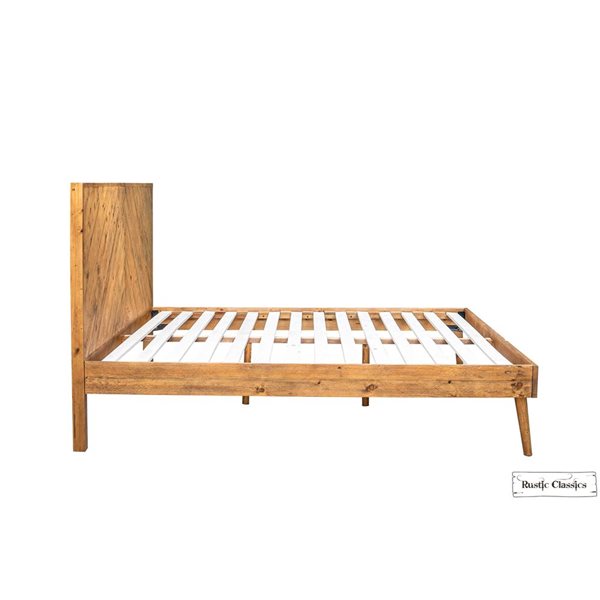 Rustic Classics Cypress Reclaimed Wood Platform King Size Bed in Spice