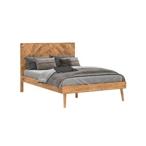 Rustic Classics Cypress Reclaimed Wood Queen Platform Bed in Spice