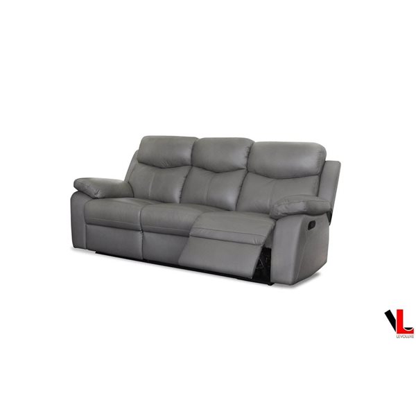 Levoluxe Aveon 83-in Pillow Top Arm Reclining Sofa in Leather Match