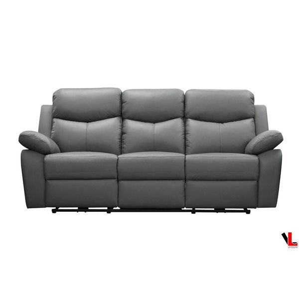 Levoluxe Aveon 83-in Pillow Top Arm Reclining Sofa in Leather Match