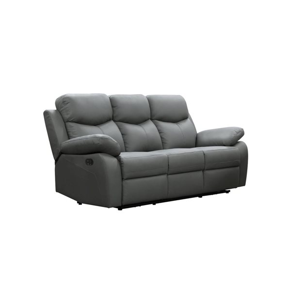 Levoluxe Aveon 83-in Pillow Top Arm Reclining Sofa in Leather Match