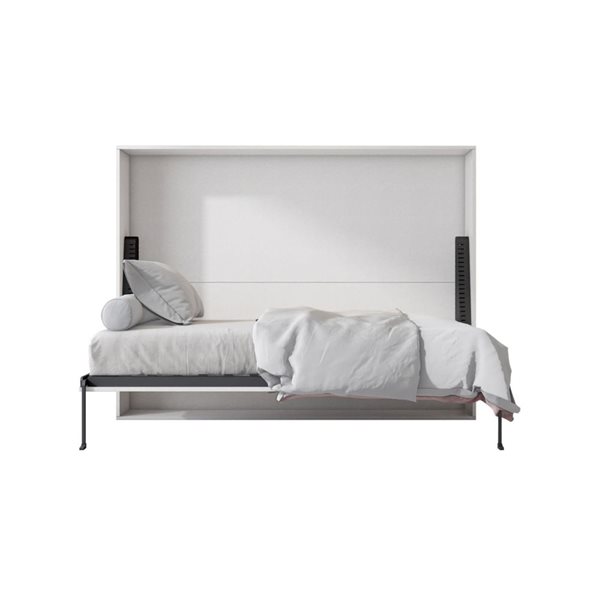 True Contemporary Heidi II White Horizontal Murphy Wall Pull Down Full Bed