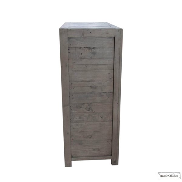 Rustic Classics Whistler Reclaimed Wood 6 Drawer Chest in Grey