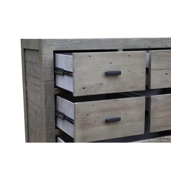 Rustic Classics Whistler Reclaimed Wood 6 Drawer Chest in Grey