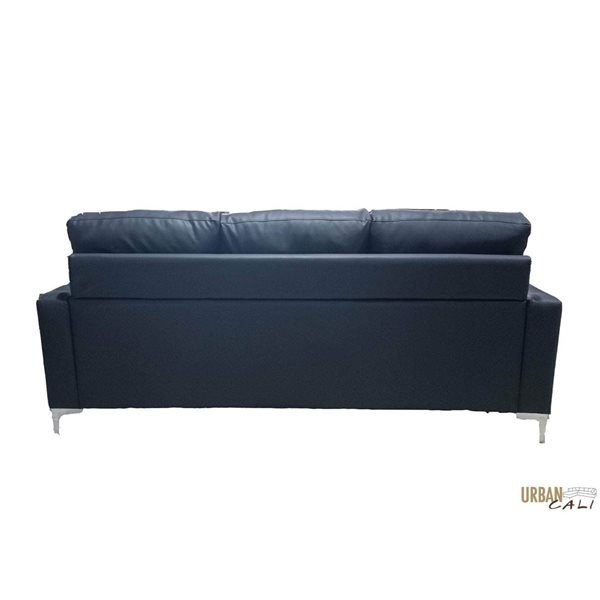 Urban Cali Del Mar 78.74-in Wide Faux Leather Sectional Sofa with Reversible Chaise