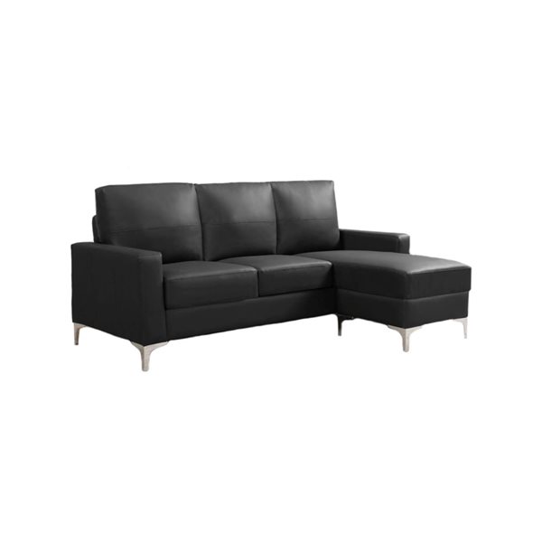 Urban Cali Del Mar 78.74-in Wide Faux Leather Sectional Sofa with Reversible Chaise