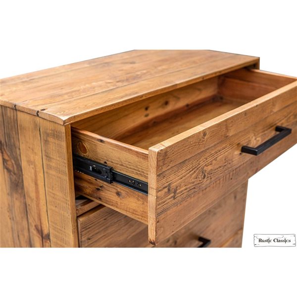 Rustic Classics Cypress Reclaimed Wood 5 Drawer Chest in Spice