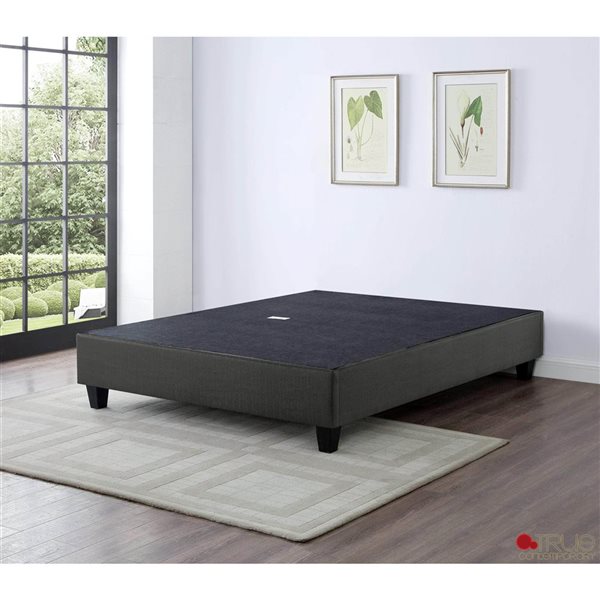 True Contemporary EZ Base Foundation Dark Grey Twin Platform Bed