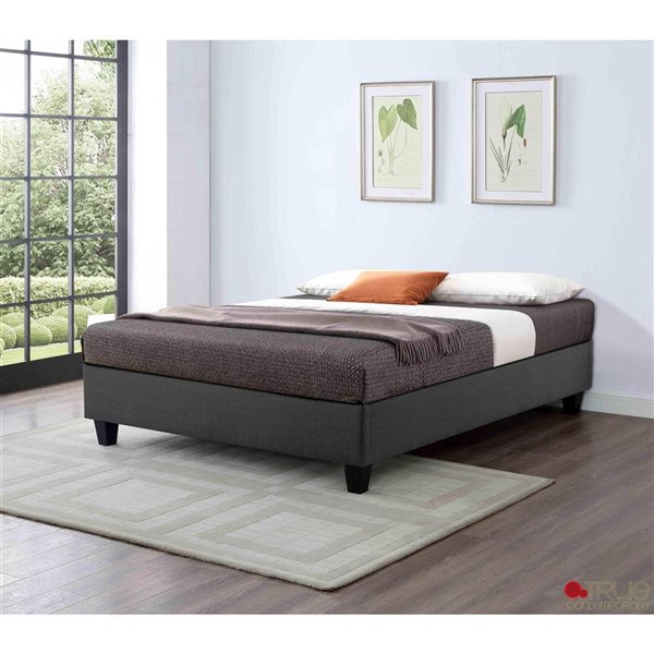 True Contemporary EZ Base Foundation Dark Grey Twin Platform Bed