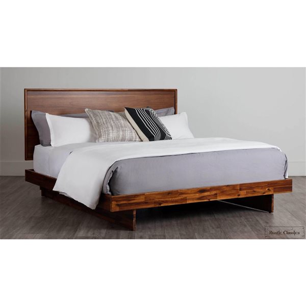 Rustic Classics Jasper Reclaimed Wood Platform Queen Bed in Brown