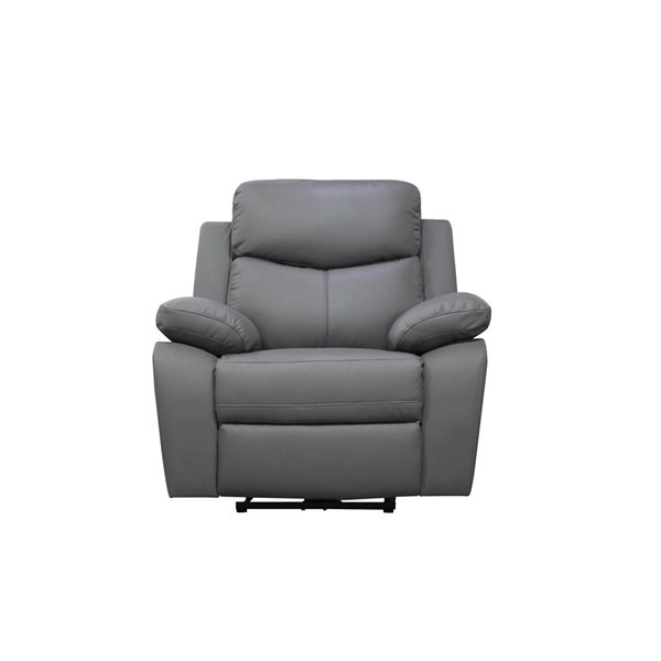 Levoluxe Aveon 38.5-in Pillow Top Arm Reclining Chair in Gray Leather Match