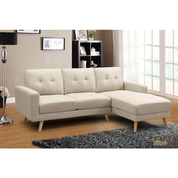 Urban Cali San Marino 87.75-in Wide Tufted Linen Sectional Sofa