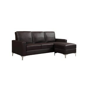 Urban Cali Del Mar 78.74-in Wide Faux Leather Sectional Sofa with Reversible Chaise