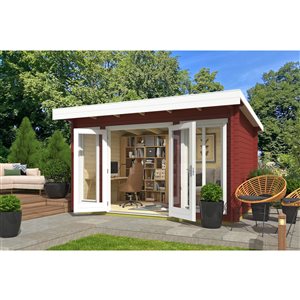Technoflex Whistler 1 14-ft x 10.5-ft Solid Wood Garden Shed with Double Door and 2 Windows