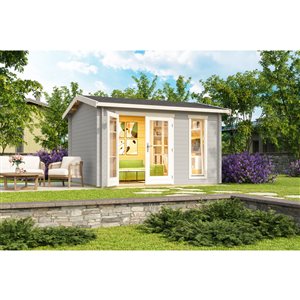 Technoflex Banff 1 13-ft x 11.5-ft Solid Wood Garden Shed with Double Door and Window