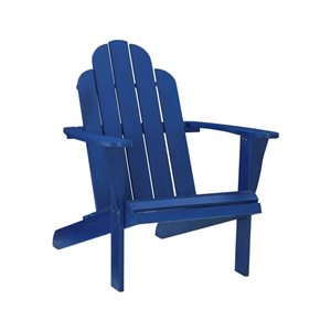 Chaise d'extérieur en bois style Adirondack Anselmo par Linon Home Decor, bleu