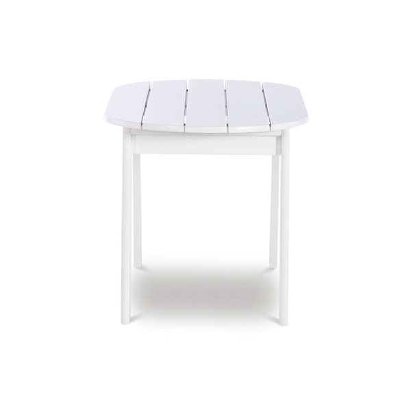 Table basse ovale d'extérieur en bois Anselmo par Linon Home Decor 18,1 l. x 35,2 L. x 18,1 po h., blanc